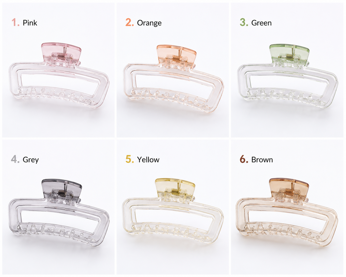 Glassy rectangular shape claw clip